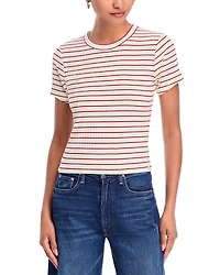 rag & bone Luca Striped Ribbed Baby Tee