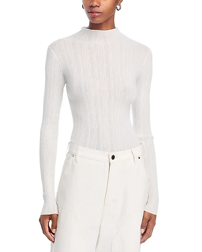 A. l.c. Hugh Mock Neck Long Sleeve Top
