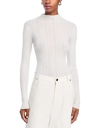 A. l.c. Hugh Mock Neck Long Sleeve Top
