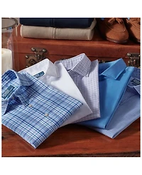 Cotton Classic Fit Long Sleeve Tattersall Poplin Shirt