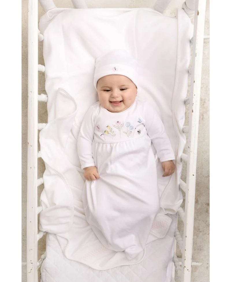Unisex Vehicle Embroidered Cotton Gown with Hat