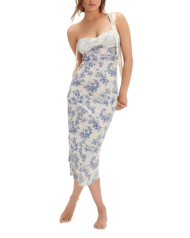 Free People Printed Got Glam Slip Midi Dress