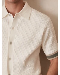 CHE Silva Textured Contrast Trim Short Sleeve Shirt