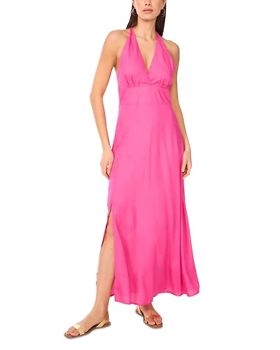 Halter Beaded Back Maxi Dress