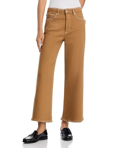 Getty High Rise Wide Leg Cropped Jeans Tradewind