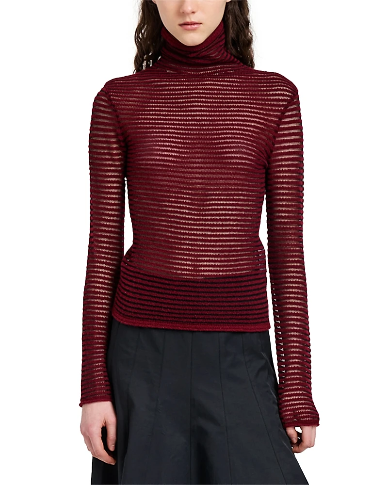 Proenza Schouler White Label Hailey Stripe Roll Neck Sweater