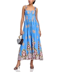 Aqua Ombre Paisley Midi Dress- Exclusive
