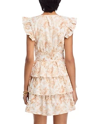Floral Toile Ruffle Mini Dress - Exclusive