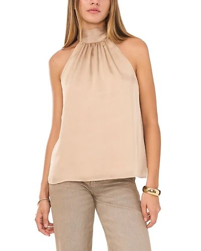 High Neck Tie Blouse