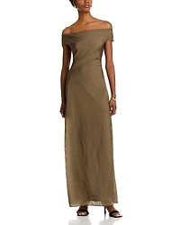 Staud Cheyenne Off-the-Shoulder Dress