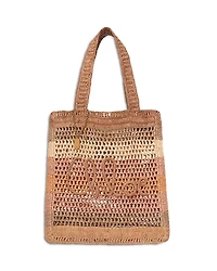 Chloe Summer Banana Striped Raffia Tote Bag