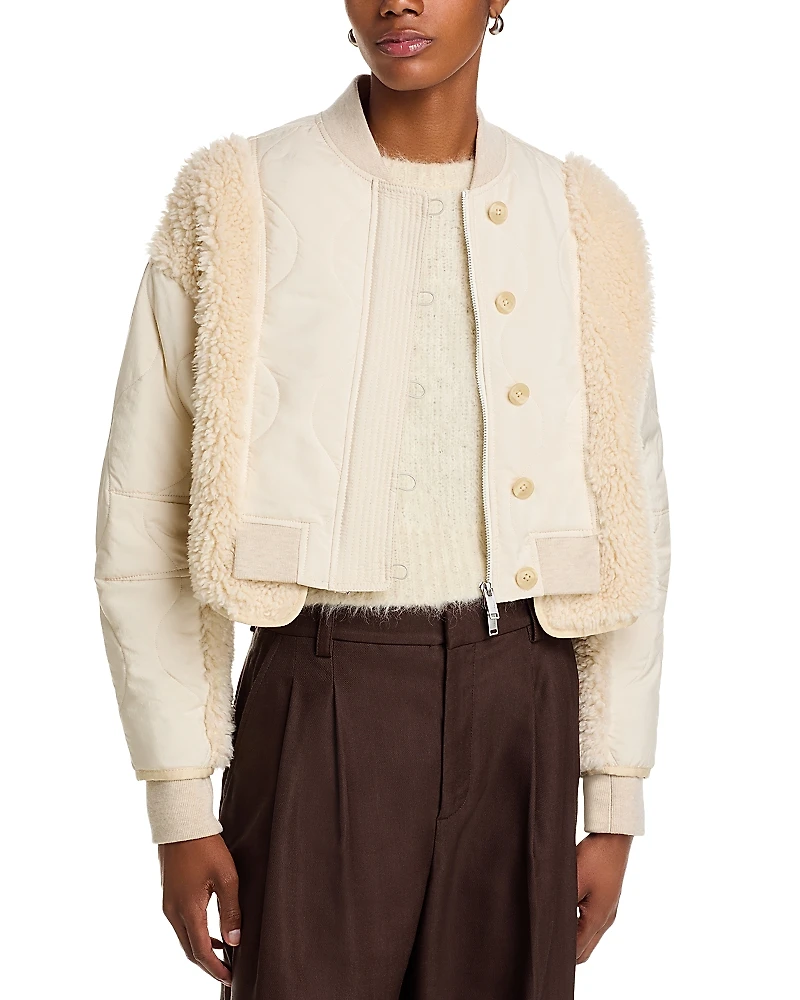 3.1 Phillip Lim Cropped Sherpa Combo Jacket