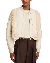 3.1 Phillip Lim Cropped Sherpa Combo Jacket