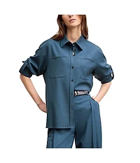 M. m.LaFleur Russell Button Down Shirt - Washable Wool Twill