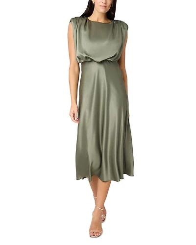 Flora Satin Midi Dress
