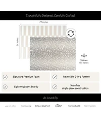 Reversible Baby Playmat - Antelope + Stripe Design – Soft, Non-Toxic Foam – Waterproof, Easy to Clean