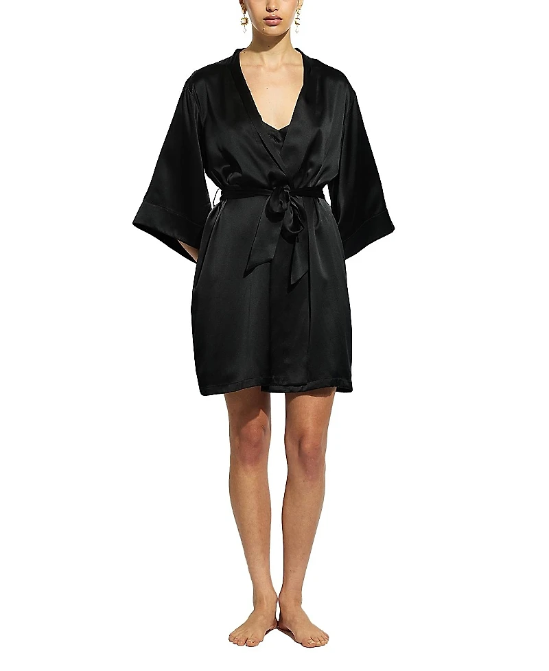 Ginia Silk Wrap Gown Robe