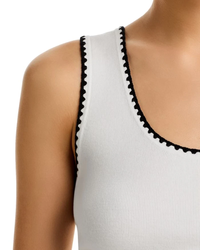 Sleeveless Scoop Neck Whipstitch Sweater