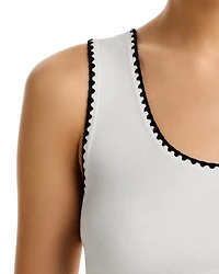 Sleeveless Scoop Neck Whipstitch Sweater