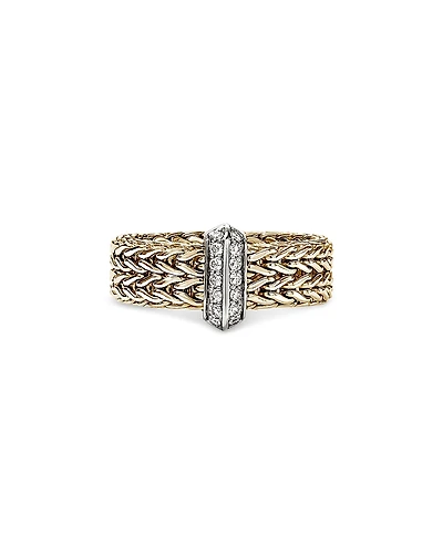John Hardy 14K Yellow Gold Diamond Icon Link Ring