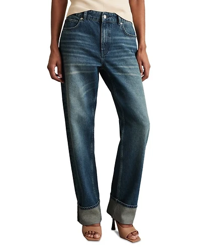 Belinda Mid Rise Straight Jeans Blue