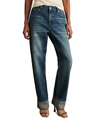 Belinda Mid Rise Straight Jeans Blue