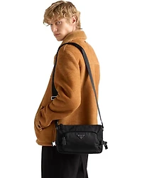 Re-Nylon and Saffiano Leather Shoulder Bag