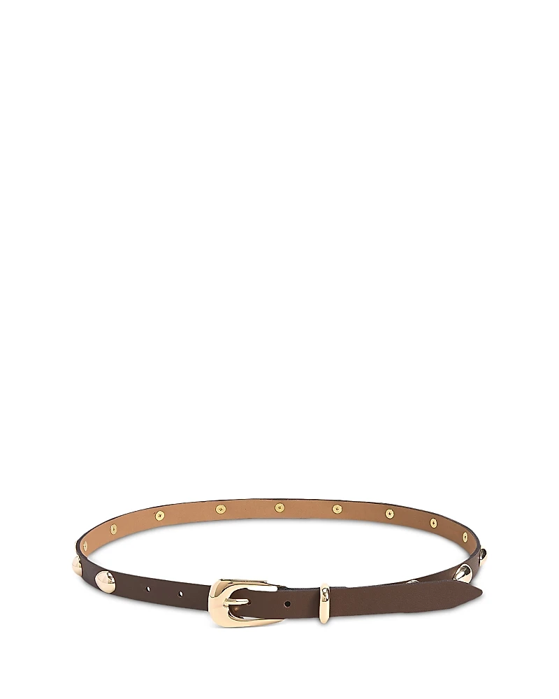 Ettika Women's Teardrop Studded Brown Leather Belt