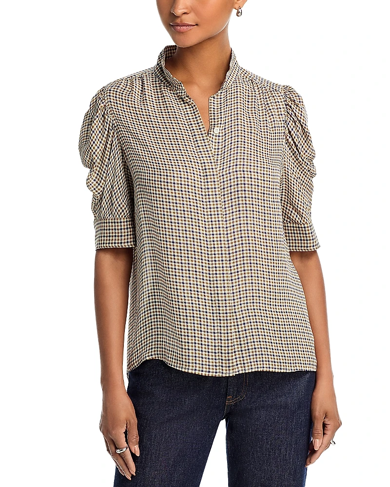 Frame The Houndstooth Gillian Silk Top
