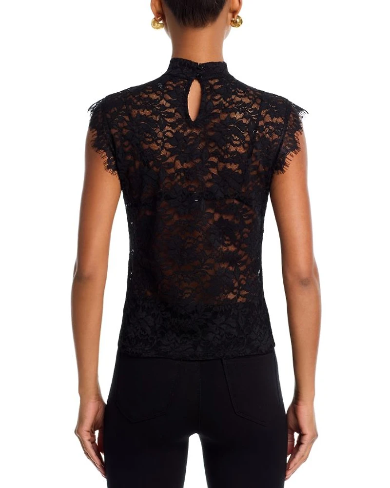 Mock Neck Lace Tank Top