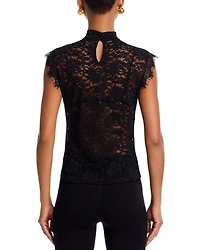 Mock Neck Lace Tank Top