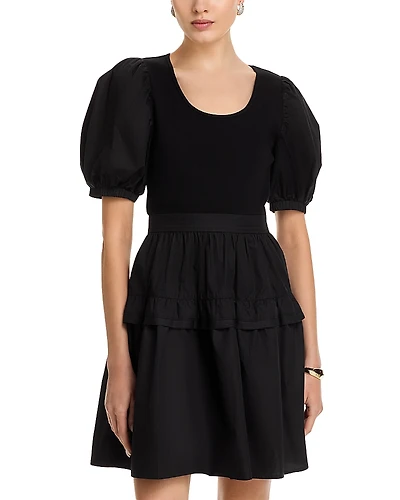 Single Thread Puffed Sleeve Dress