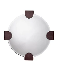 Jamie Young Quadrant Leather Round Wall Mirror