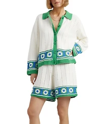 Chinti & Parker Women's Cotton Hand Crochet Shirt