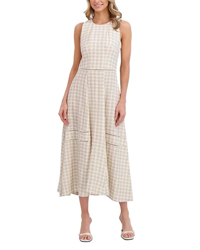 Sleeveless High Neck Midi Dress