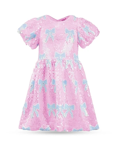 Lola + The Boys Girls' Sequin Bow Dress - Little Kid, Big Kid