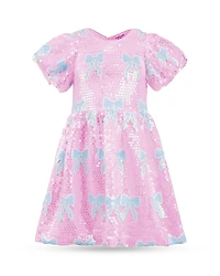Lola + The Boys Girls' Sequin Bow Dress - Little Kid, Big Kid