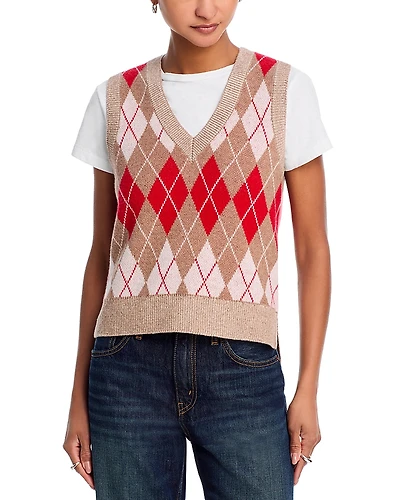 Re/Done Argyle Vest