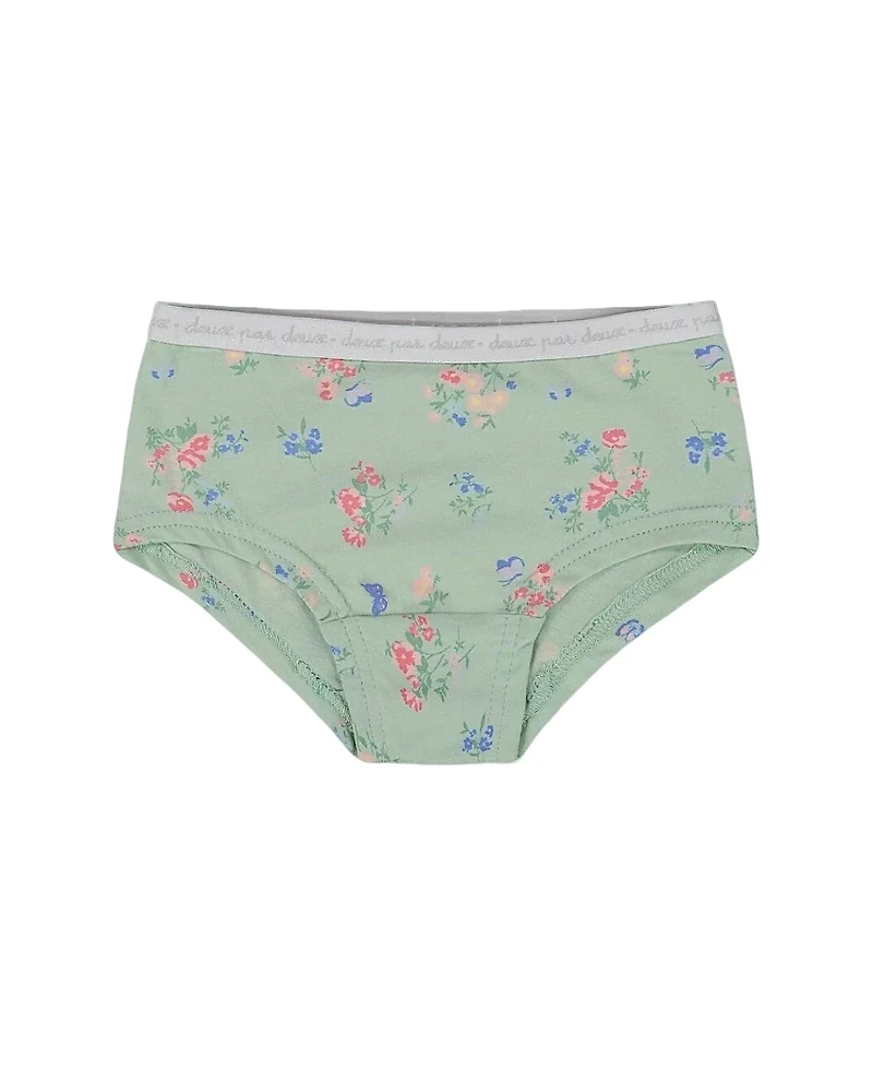 Deux par Girls' Printed Organic Cotton Boy short Panty - Little Kid, Big Kid