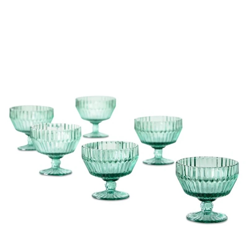 Archie Verde Footed Dessert Bowl, Set of 6