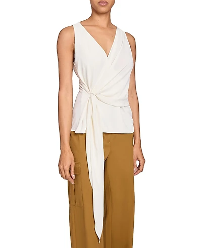 Santorelli Danna Sleeveless Faux Wrap Top