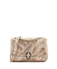 Pre-Owned Bvlgari Small Serpenti Cabochon Shoulder Bag Diagonal Quilted Metallic Karung