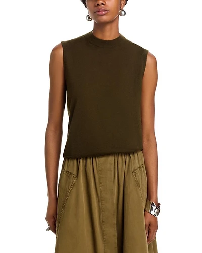 Cashmere Crewneck Shell Sweater