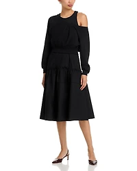3.1 Phillip Lim Long Sleeve Double Layer Combo Dress