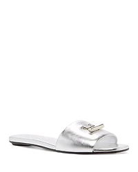 McQueen Women's Leather Slide Sandals