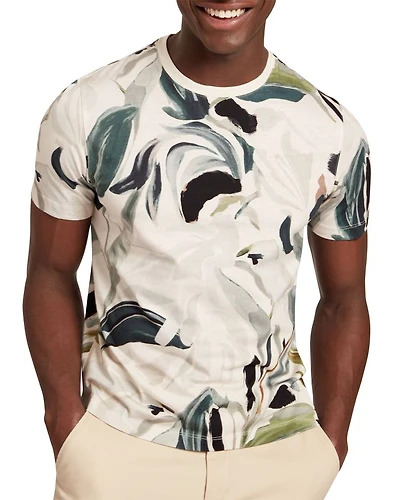 Almoi Abstract Floral Print Pure Cotton Tee