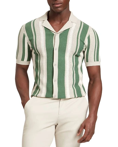 Flauden Striped Pointelle Knit Shirt