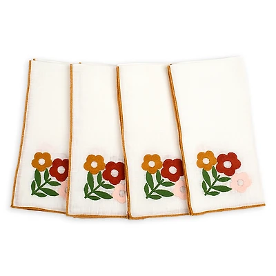 Misette Floral Embroidered Linen Napkins