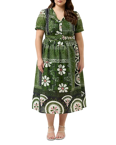 Estelle Plus Ethereal Tile Print Dress