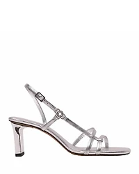 Women's Metallic Strappy Heeled Sandals